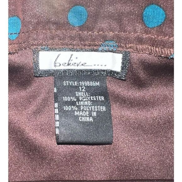 Y2K Brown & Teal Drop Waist Maxi-Midi Chiffon Dress 12 - Picture 8 of 10